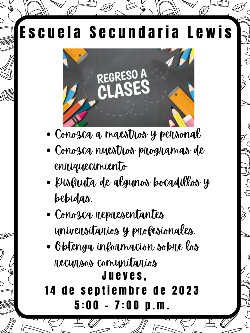 Back to School Flyer Spanish